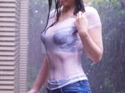雨でびしょ濡れになった透けおっぱいに我慢できず…妻が里帰り出産中に美熟女な巨乳人妻とパイズリ＆NTRセックス 三浦歩美